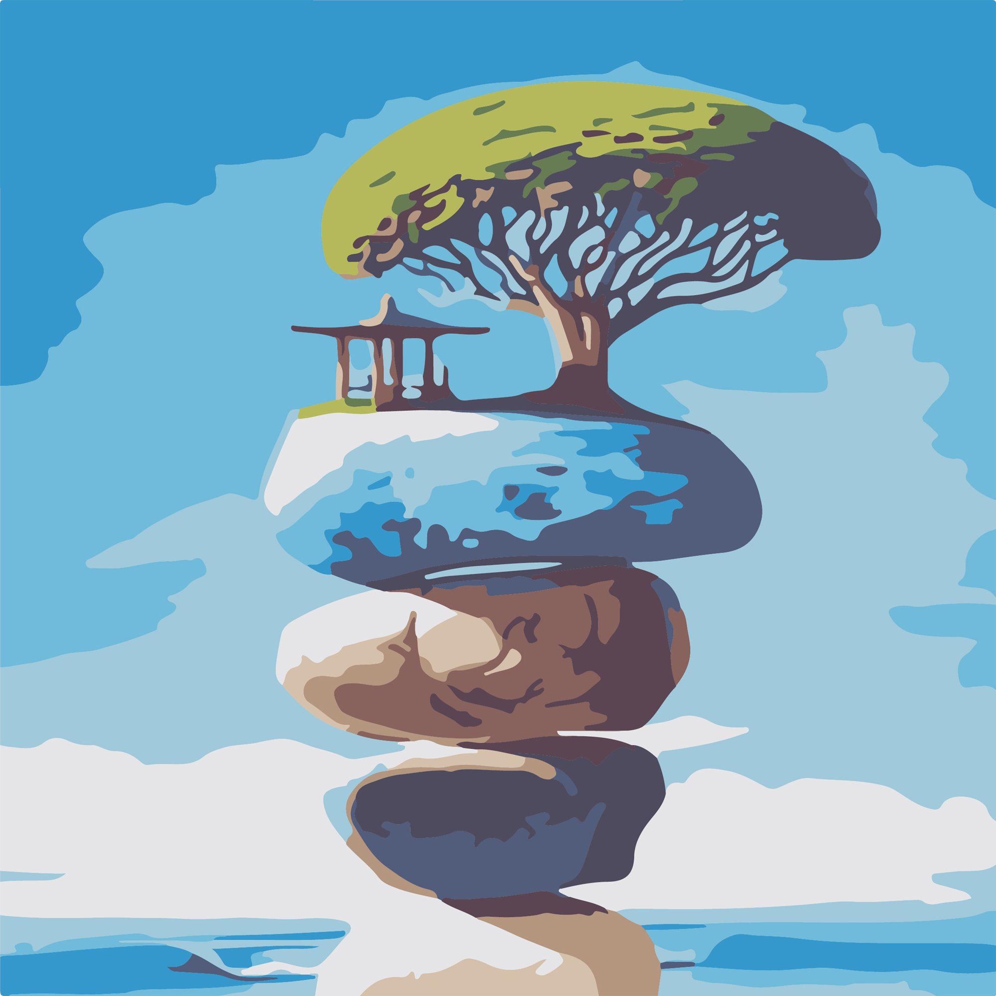 Картина за номерами Дерево на скелі