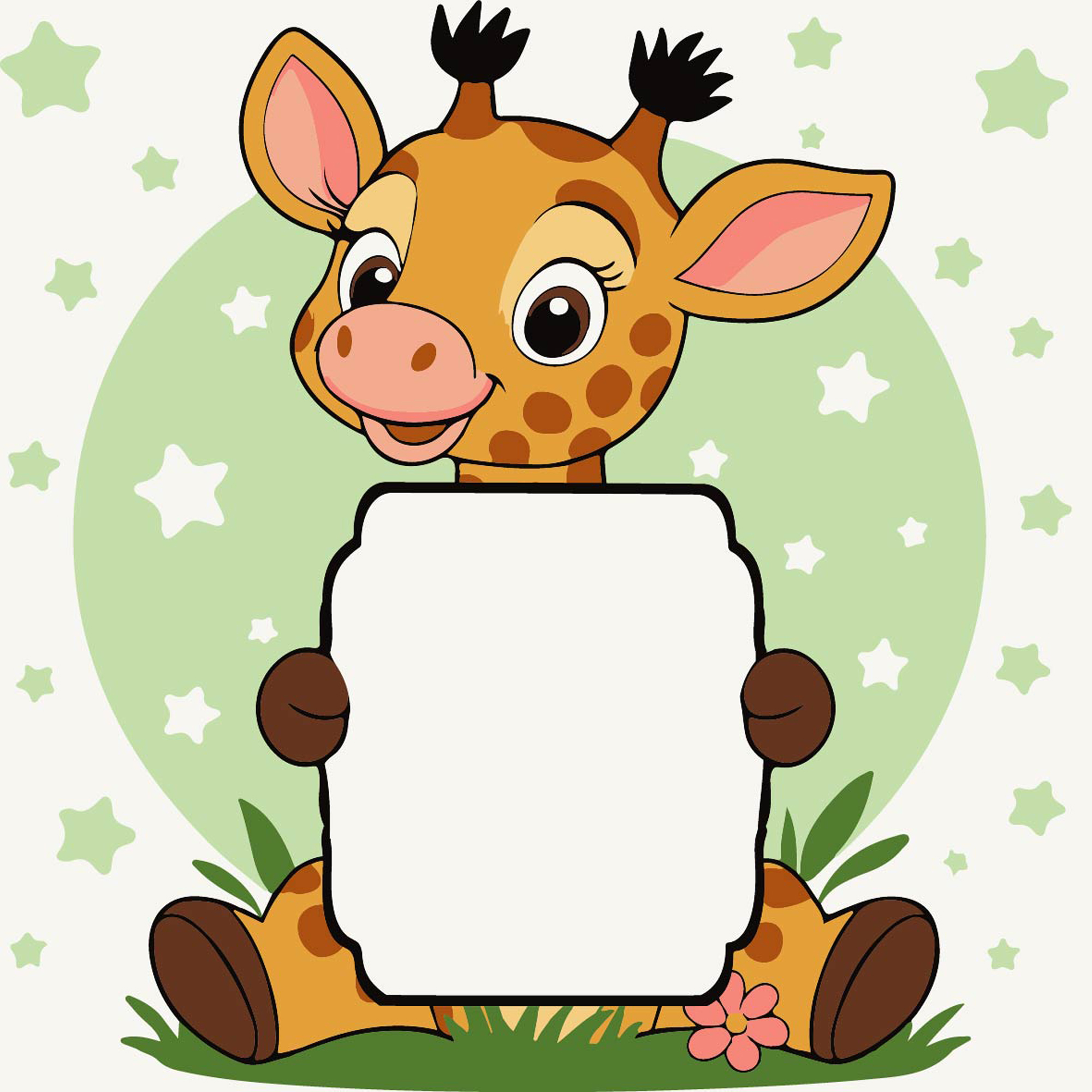 Картина за номерами Жираф з листівкою