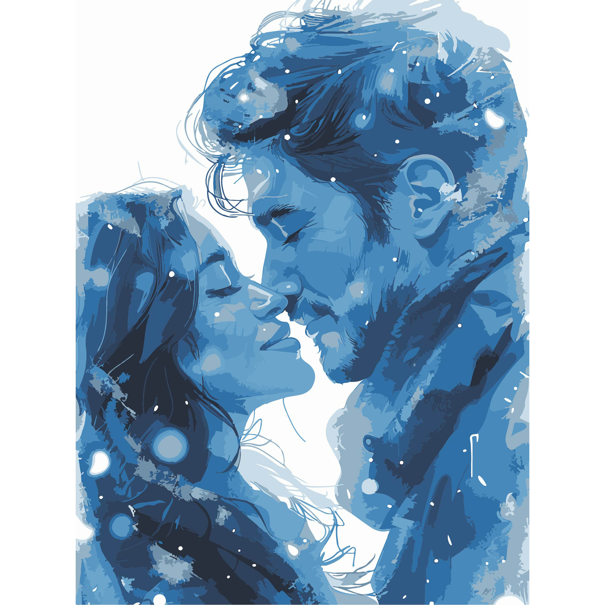 Картина за номерами ПРЕМІУМ Закохані взимку з лаком та з рівнем