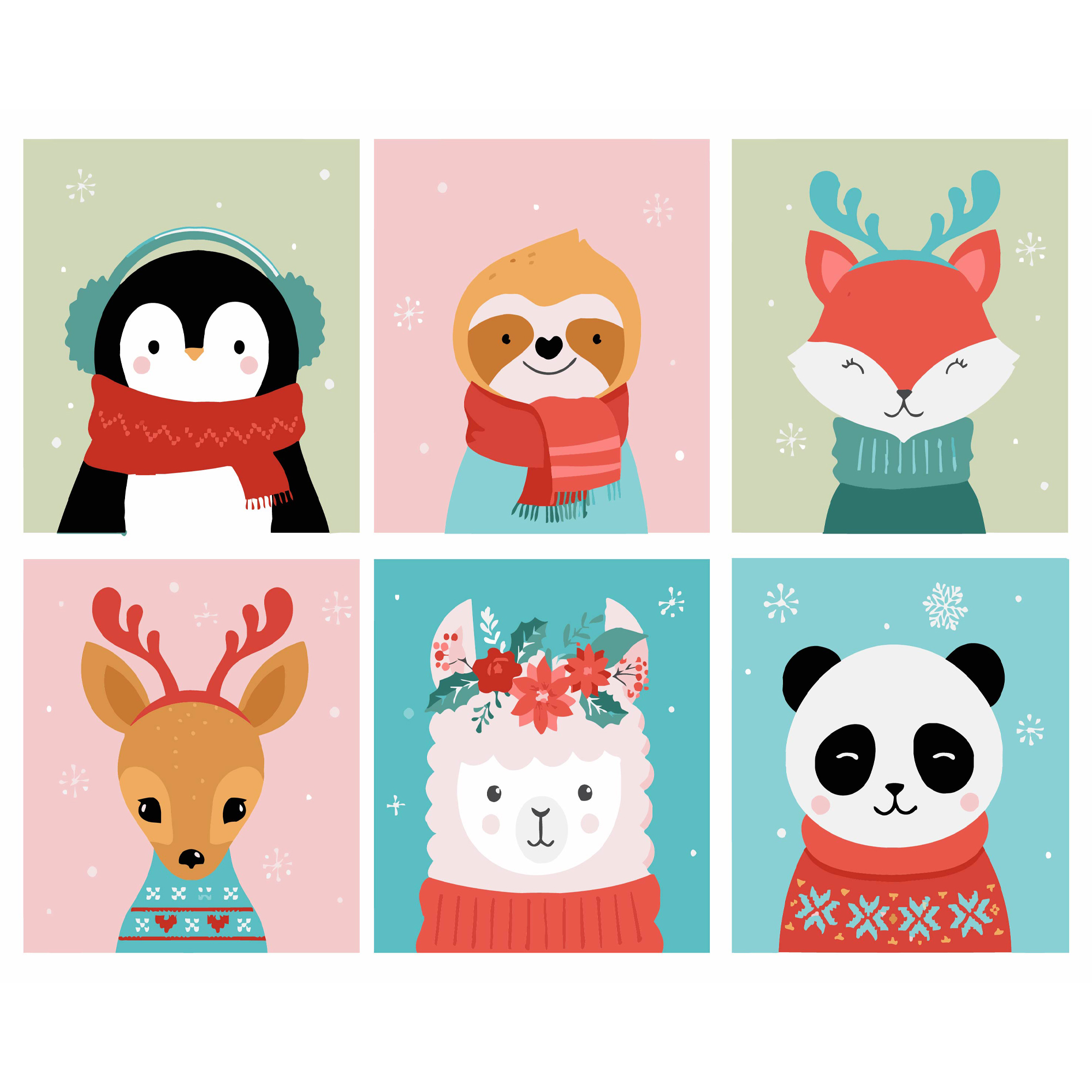 Картина за номерами Зимові звірята